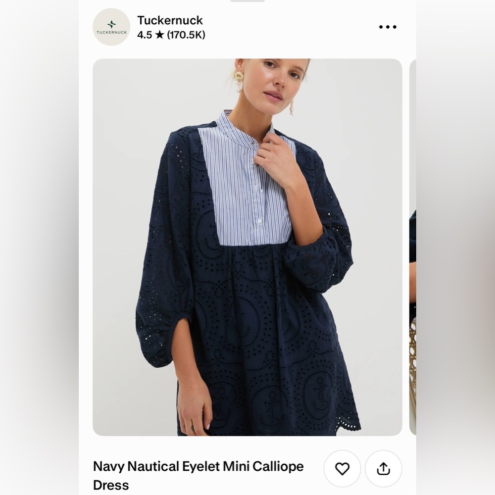 Tuckernuck Navy Eyelet Mini Dress